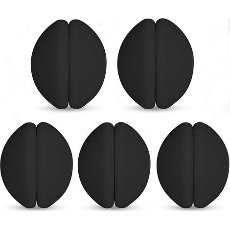 Poids magnétiques pour rideau de douche, bas alourdi avec revêtement en silicone antirouille, empêche le rideau de douche de bouger avec le vent, convient pour rideaux et nappes (noir, 5 paires)