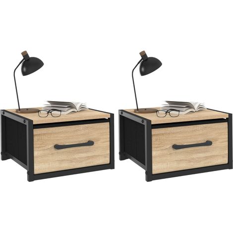 Set di 2 comodini con cassetto in tessuto UTAH dal design industriale
