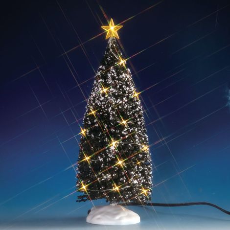 Alberello di Natale Evergreen per interno h25,5 con luci illuminato villaggio natalizio -Luce multicolore