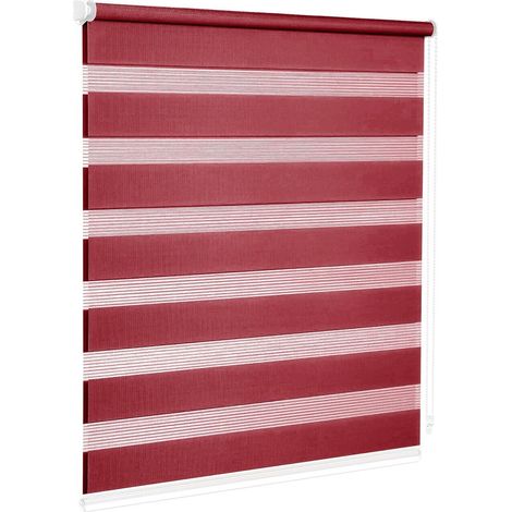 Tenda a Rullo Finestra Porta Interno Casa Ufficio Kit Montaggio Parete Telaio No Fori Bordeaux - 60x180 Cm (1/5)