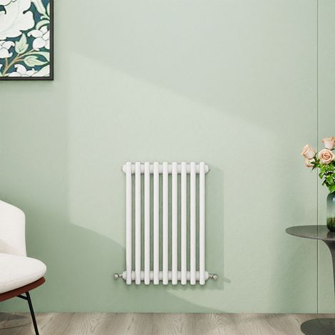 AICA 600x425mm White Horizontal Traditional Radiator Cast Iron 3 Column Heating UK