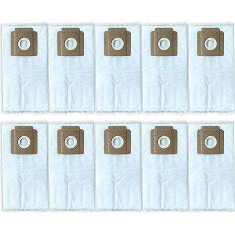 Confezione da 10 sacchetti per aspirapolvere Karcher BVL3/1, BV5, BV5/1, 5/1 - Sacchetti di ricambio in tessuto non tessuto ad alta filtrazione - 340 x 170 mm - Bianco e kaki (1/5)