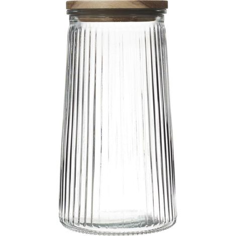 Tarro de almacenamiento de madera de acacia de 1,3 l (1/4)