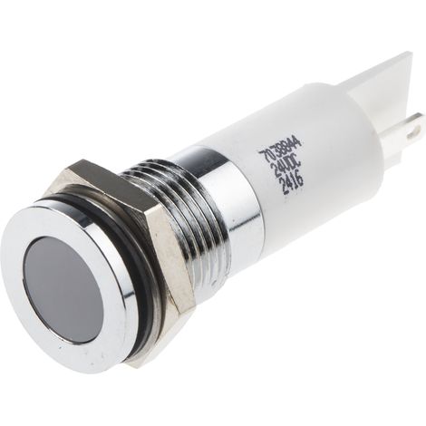Voyant LED lumineux Blanc RS PRO, dia. 14mm, 24V c.c., IP67 ( Prix pour 1 ) (1/2)