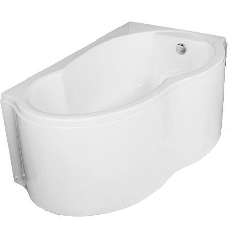 Baignoire d'angle gauche-droit Isadora avec tablier - 155x90 cm - Angle: Droit - Siphon: Sans (1/4)