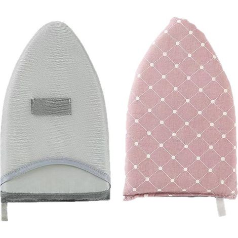 Set aus 2 Dampfbügelhandschuhen, hitzebeständiger Bügelmatte, dampfdichten Handschuhen, wasserdichten Dampfbügelhandschuhen mit Fingerringen (grau + rosa)