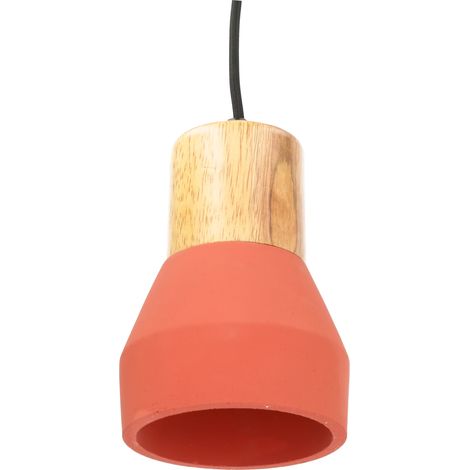 Jandei - Lámpara colgante cemento rojo 15cm para bombilla E27