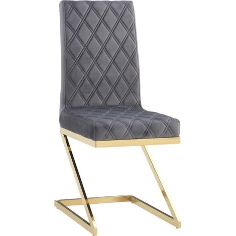 Lot de 6 chaises COCOMAT Gold et velours - Anthracite