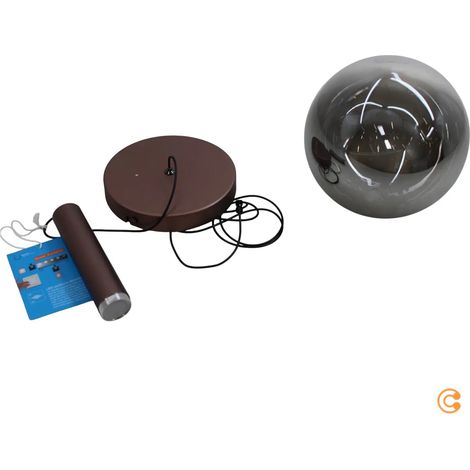 [GEBRAUCHT] B-Ware Paul Neuhaus Pendelleuchte Hängelampe Led Bowl Braun Rauchgrau Glas Eisen ø 20cm