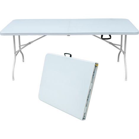 Table de pique-nique pliante-180cm portable-Robuste 135kg-Multifonction-Intérieur/extérieur-180x73.6x73.6(cm) (1/5)