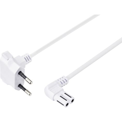 Sygonix SY-5043434 Strom Netzkabel Weiß 1.50 m