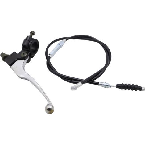 Levier d'embrayage gauche et câble d'embrayage avec réglage pour guidon de 7/8 pouce, compatible avec les motos tout-terrain SSR 50cc, 70cc, 90cc, 110cc et 125cc (couleur argent). (1/5)