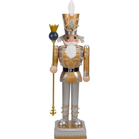 80cm LED Light Up Novelty Christmas Nutcracker Decoration Indoor Home Gold (1/4)