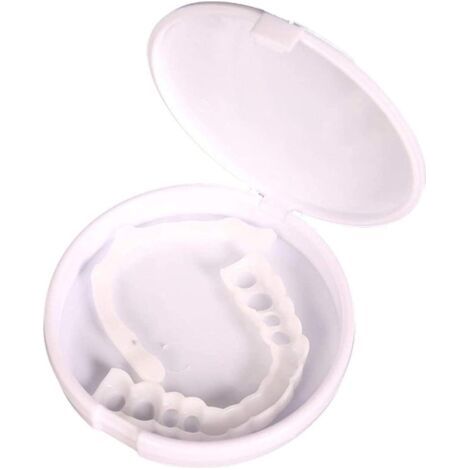 Ventouses cosmétiques en silicone Snap-On Instant Perfect Smile Comfort Fit Flex Teeth pour dents supérieures et inférieures (blanches) (1/4)
