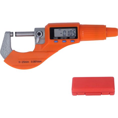 Micromètre numérique électronique 0-25mm, outil de mesure d'épaisseur spiral, résolution 0,001mm, jauge de précision (1/5)