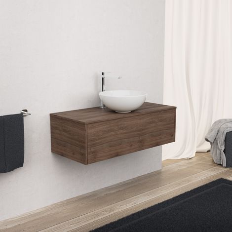 Inda - Meuble de salle de bain 1 tiroir L.100 avec vasque à poser (1/5)