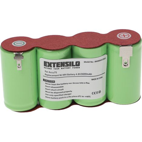 EXTENSILO Akku kompatibel mit Gardena Accu75 (8818) Heckenschere Strauchschere Rasenschere Gartenschere (3600mAh, 4,8V, NiMH)