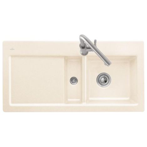 Subway 60 flat, Éviers à encastrement affleurant, 965 x 475 mm, Évier non réversible, Installation à fleur dans un plan de travail en pierre naturelle ou reconstituée (d'épaisseur mini : 4 cm) Fossil (1/2)