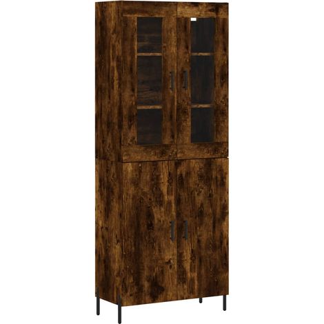Buffet,Bahut,Meuble de Rangement haut Chêne fumé 69,5x34x180 cm Bois d'ingénierie CFW60114 (1/5)