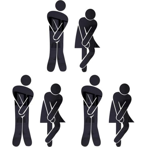 Wandaufkleber im Toiletten-Design (M/F), schwarze Innendekoration, wasserfest/einfach anzubringen