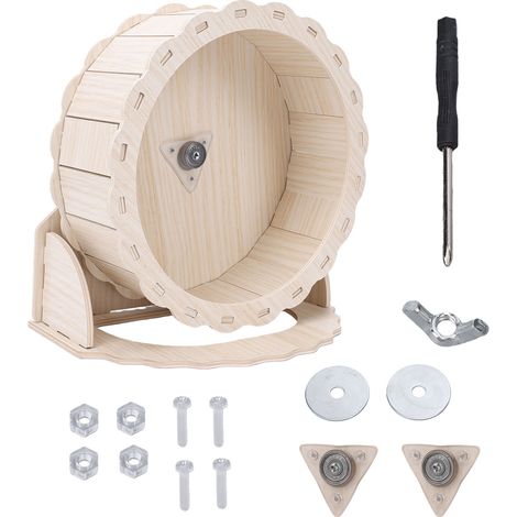 Roue en bois pour hamster, jouet multifonctionnel pour l'exercice et le calme des petits animaux. (1/5)