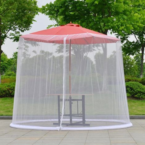 Moustiquaire Parasol Protection Anti Moustiques Universelle Ajustable Grande Taille pour Terrase Balcon Jardin Extérieur-e 2,5 à 3 x 2,3 m. (1/4)