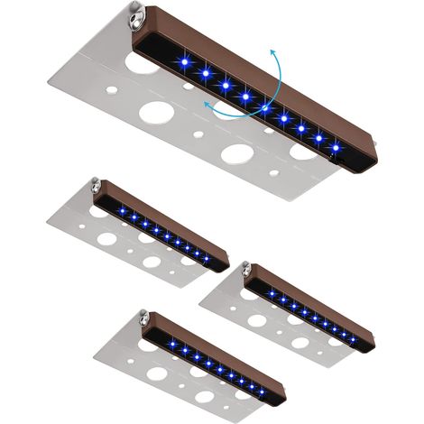 Lampe Extérieur Jardin,2700K LED éclairage mural d'extérieur,4-Pack 7 Inch 2.5W LED,lumières de clture pour Mur,Clture,Terrasse,Jardin,Marche,Escalier（Bleu）