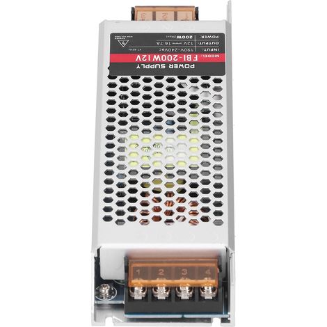 Transformateur LED 200W, alimentation à découpage industrielle, entrée AC 190-240V, sortie 12V DC, composant de contrôle pour bande lumineuse. (1/5)