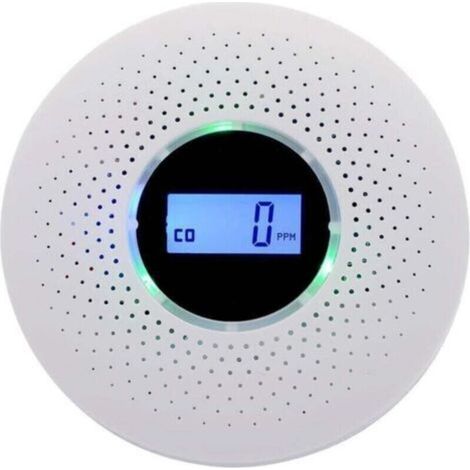Détecteur de fumée,Détecteur combiné de fumée et de monoxyde de carbone, alarme composite avec avertissement sonore et affichage numérique alimenté par batterie