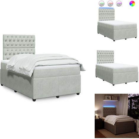 Sommier à lattes de lit et matelas gris clair 120x190cm velours - Sommier À Lattes De Lit - Sommiers À Lattes De Lit - Lit - Meuble De Chambre À Coucher (1/5)