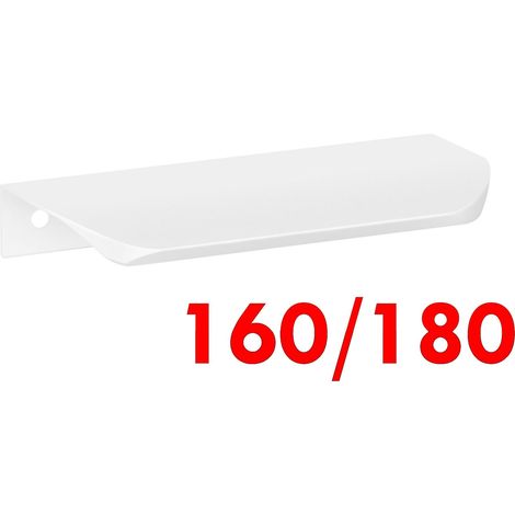 Tirador de borde para muebles, blanco, aluminio, 18 cm, ligero y duradero, para armarios UA02 (1/5)