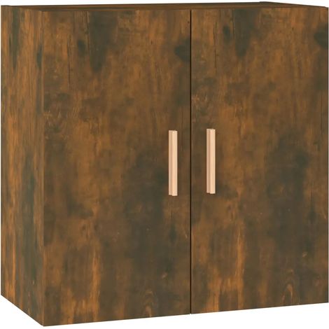 Armoire murale scandinave 60 x 30 x 60 cm fonction d'économie d'espace style minimaliste en bois d'ingénierie chêne fumé (1/5)