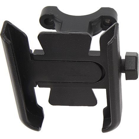 Support de téléphone pour vélo, fixation au guidon, pince métallique, rotation à 360°, rembourrage, système anti-vibrations, installation facile et rapide, compatible vélos et scooters (noir). (1/5)