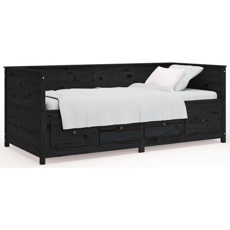 Maison Exclusive - Tagesbett Schwarz 90x190 cm Massivholz Kiefer