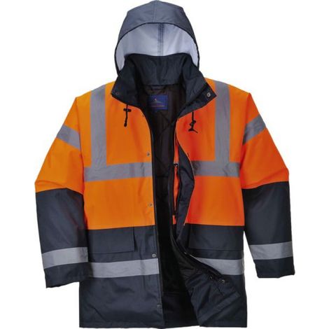 Parka bicolor Traffic Color: Rojo/marino Talla L - Portwest