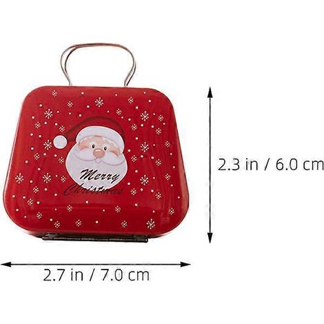 Boîtes à bonbons et biscuits de Noël compatibles avec le rangement, lot de 6 avec poignées en fer. (1/4)