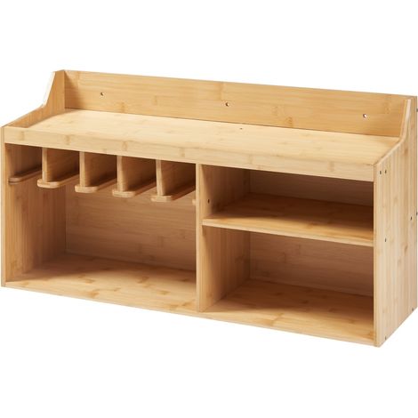 Organizador de herramientas de pared de bambú 86 x 25 x 45 cm acabado natural 030010200 (1/5)