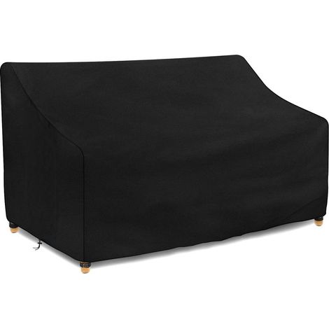 Housse Banc de Jardin 3 Places 200x99x61/89cm Imperméable, Housse Canape de jardin Exterieur, housse salon jardin Tissu Oxford, Coupe-Vent, Anti-UV, avec Boucle, Noir (1/5)
