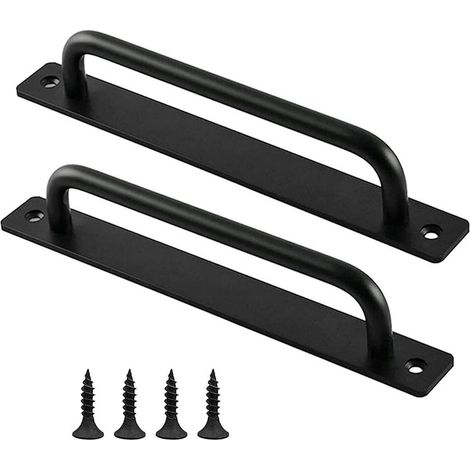 Pack de 2 poignée de porte de grange, poignée de tirage de porte coulissante, poignée haute performance, poignées de porte d'armoire, boutons de tiroir, poignées de cuisine, quincaillerie poignée de p (1/5)