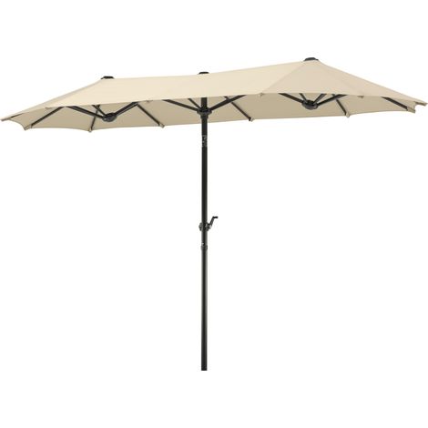 Schneider Sonnenschirm Salerno natur 300 x 150 cm inkl. Sonnenschirmhülle Marktschirm (1/5)