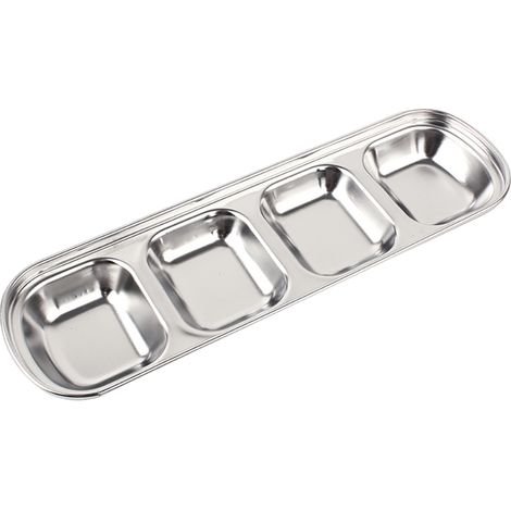 Plat à Sauce en Acier Inoxydable avec Séparateurs - Récipient pour Condiments et Trempettes (1/5)