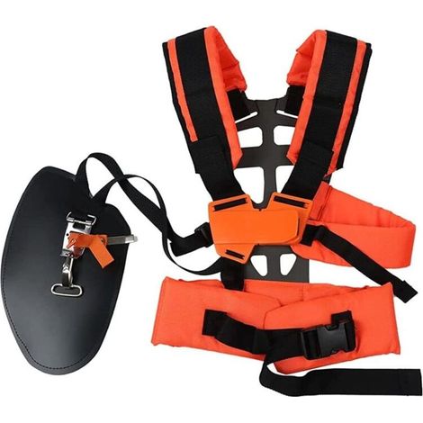 Adjustable Brush Cutter Shoulder Strap, 1680D Oxford Padded Double Shoulder Strap for Lawn Mower with Comfortable Breathable Padded Shoulder Strap (1/5)
