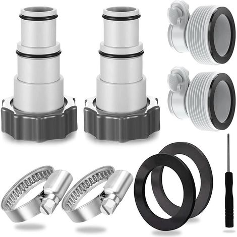 Poolschlauch Adapter Set für Intex Pumpen, 32/38mm Schlauchanschluss