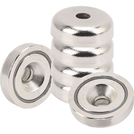 6 aimants ronds 20mm à visser, base plate ronde, aimant pot avec trou, fixation magnétique renforcée, lot de 6 pièces, accessoire de montage universel (1/5)
