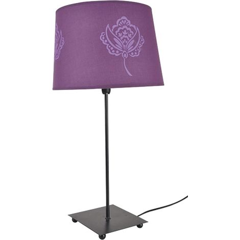 Lampe metal Fleur Prune