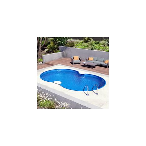Piscina interrata in acciaio forma a otto NEWSKYBLUE 855-h120cm-EASY