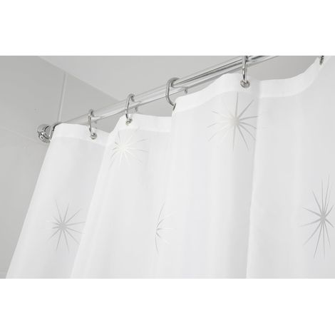 Croydex Waterproof Textile Shower Curtain Stellar Star Patterned (1/5)