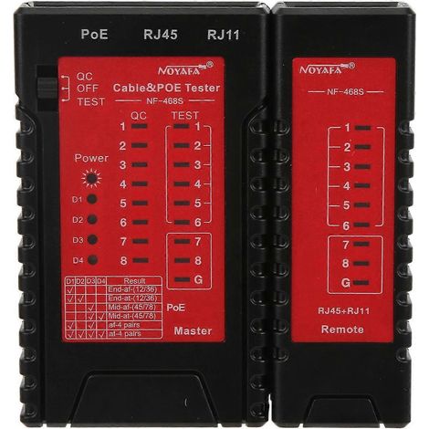 NOYAFA NF-468S Netzkabeltester mit Spannungsfestigkeitsprüfung und Trennerkennung für Telefonkabel