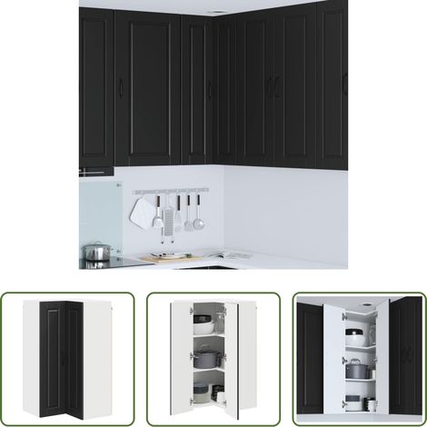 Holzschrank - Küchenschrank mit Regal Schwarz 57 x 57 x 100 cm Holzwerkstoff (1/5)