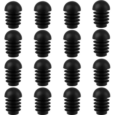16 Pièces Bouchons d'Extrémité Ronds avec Inserts de Tube en Plastique de Diamètre Extérieur de 16 mm Tube d'Embouts de Pied de Chaise Protecteurs de Bouchons en Plastique (1/5)